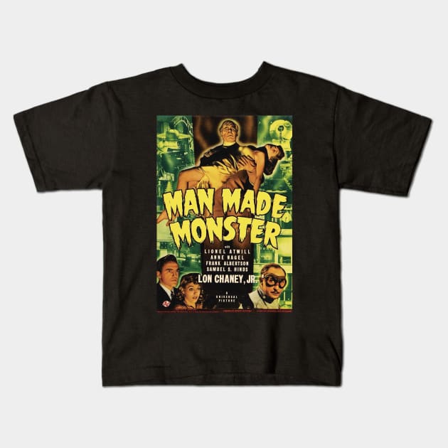 man made monster Kids T-Shirt by UNDER THE QUARTER